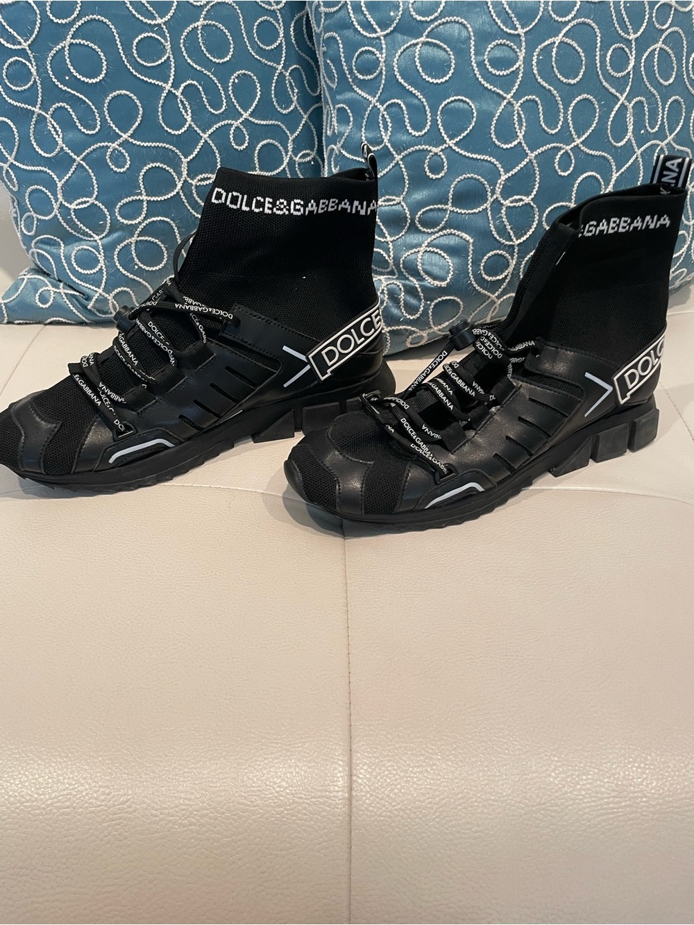 Dolce & Gabbana Black Sock-Style Lace-Up Sneakers